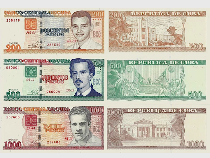 Figure 4. New higher denomination Cuban Peso bills